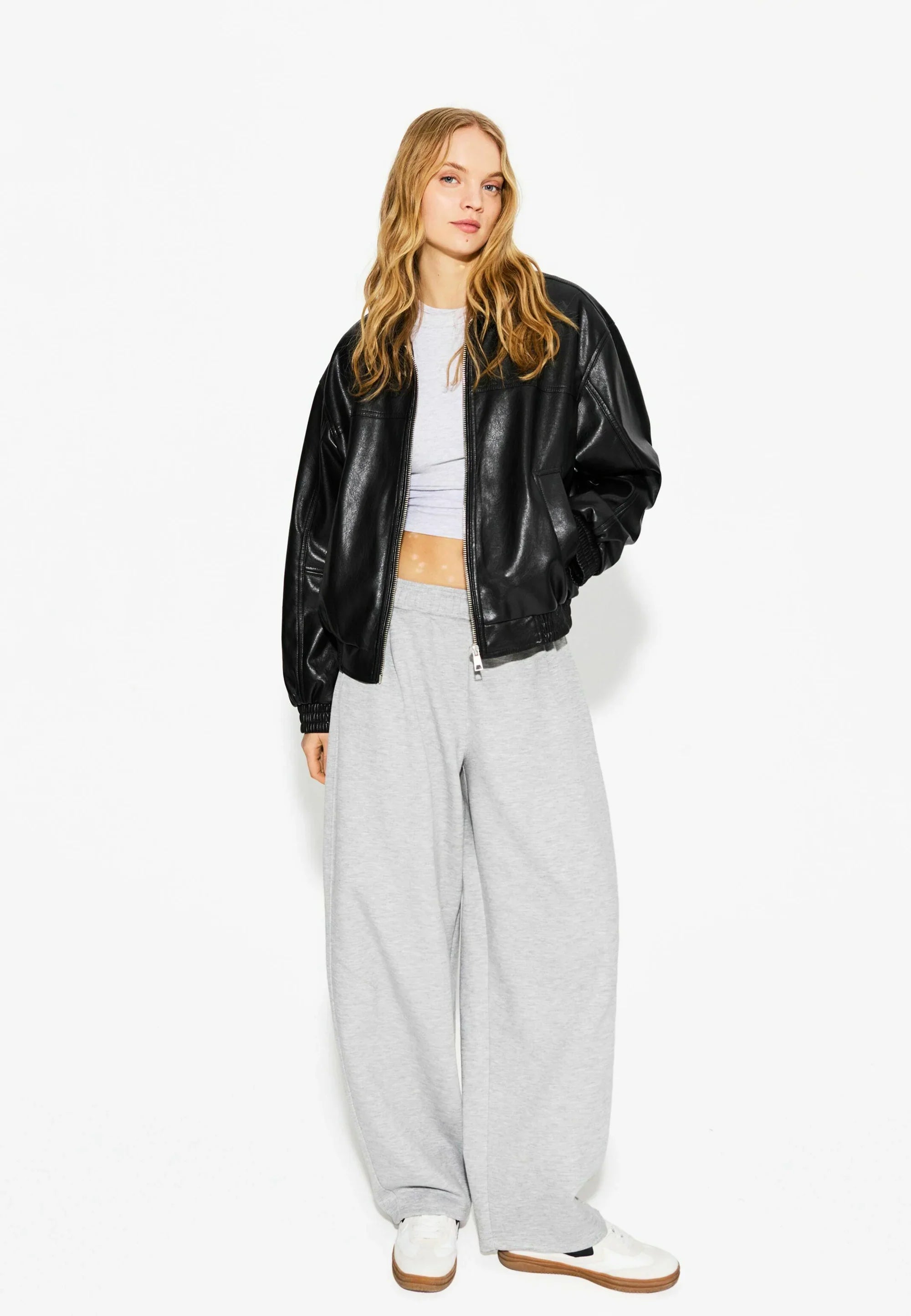 Jorja Leather Bomber Jacket