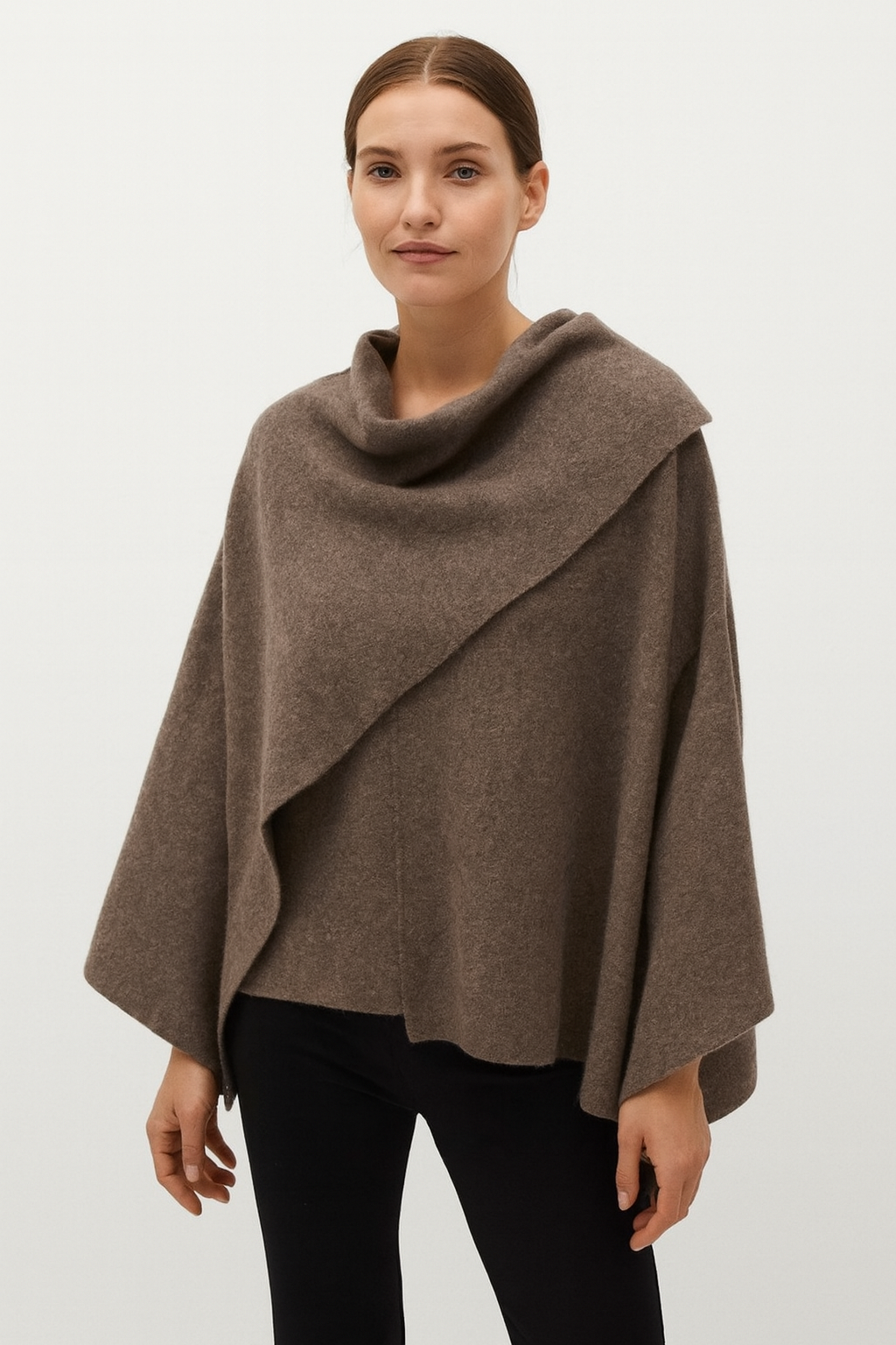 Asymmetric Jacket with Short Scarf