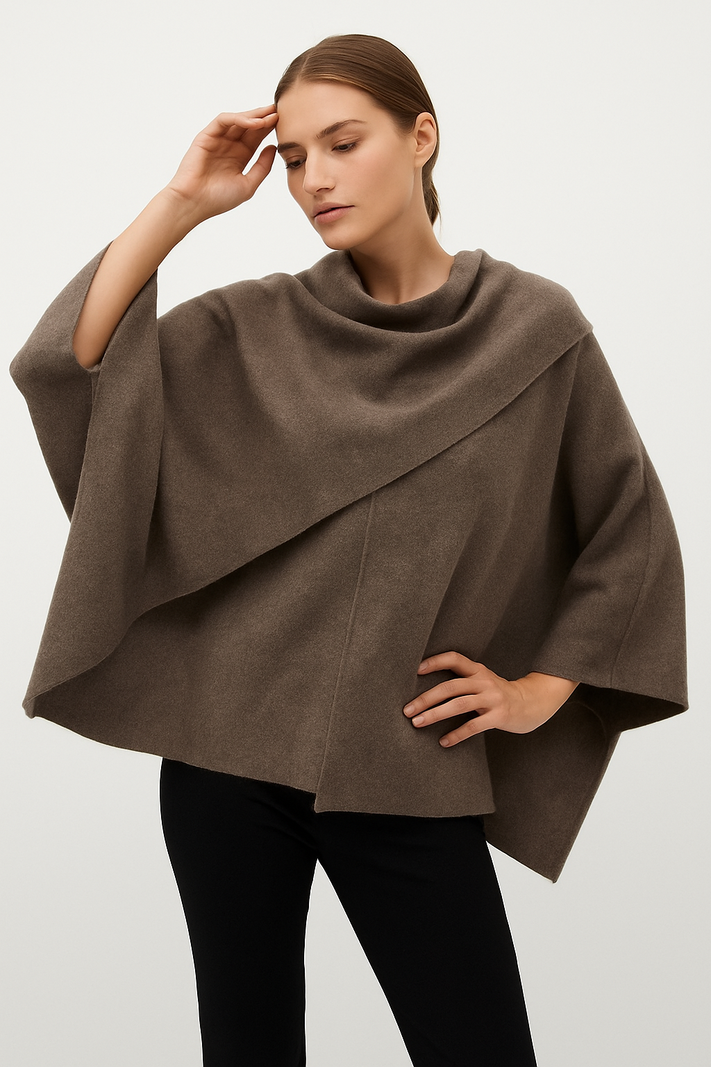 Asymmetric Jacket with Short Scarf