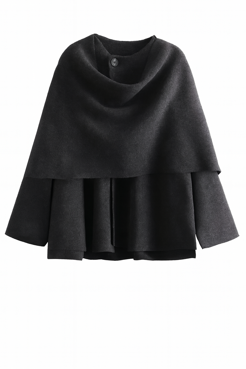 Asymmetric Jacket with Short Scarf