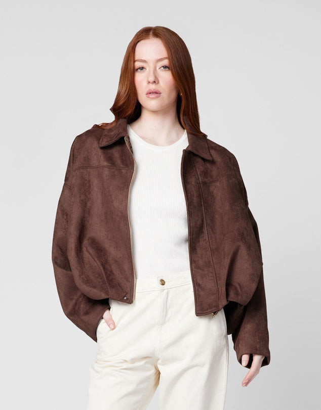 Suede Bomber Jacket